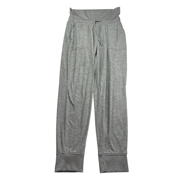 Gap Fit Brushed Tech Jersey Jogger Pants Size S Gray Drawstring Waist Cropped - Picture 1 of 6